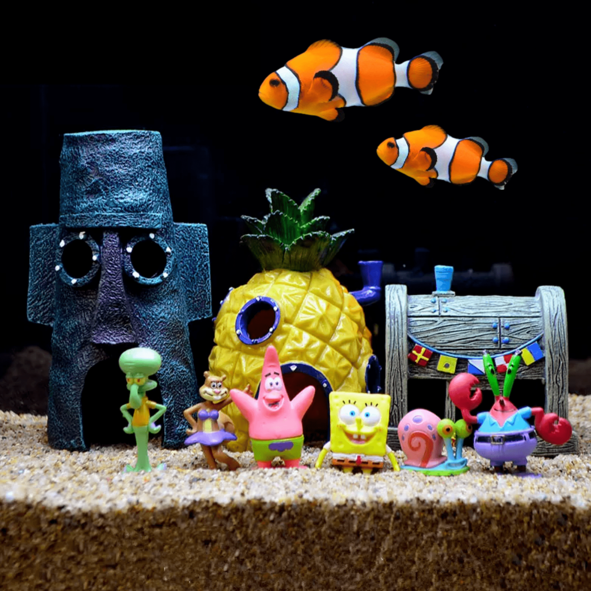 Aquarium Decoratie - Ornamenten - Set van 3 - Spongebob HomeShopXL