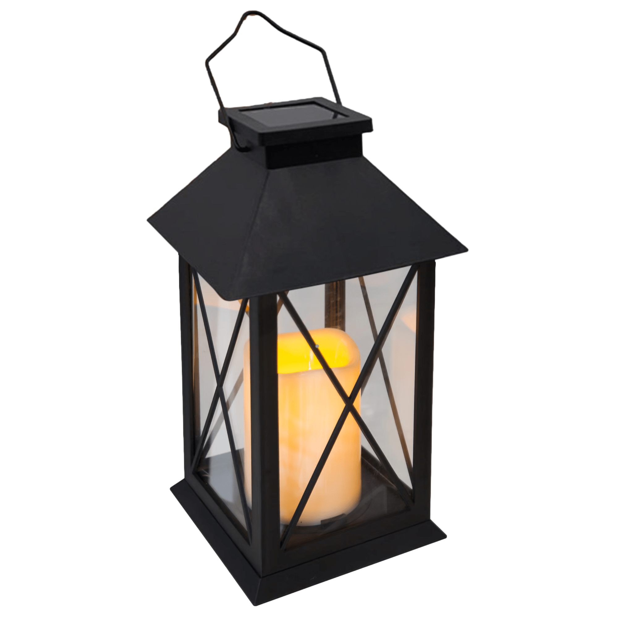 Tuin Lantaarn met LED Kaars Solar - Windlicht op Zonne-Energie - Tafellamp voor Buiten met Vlameffect - HomeShopXL