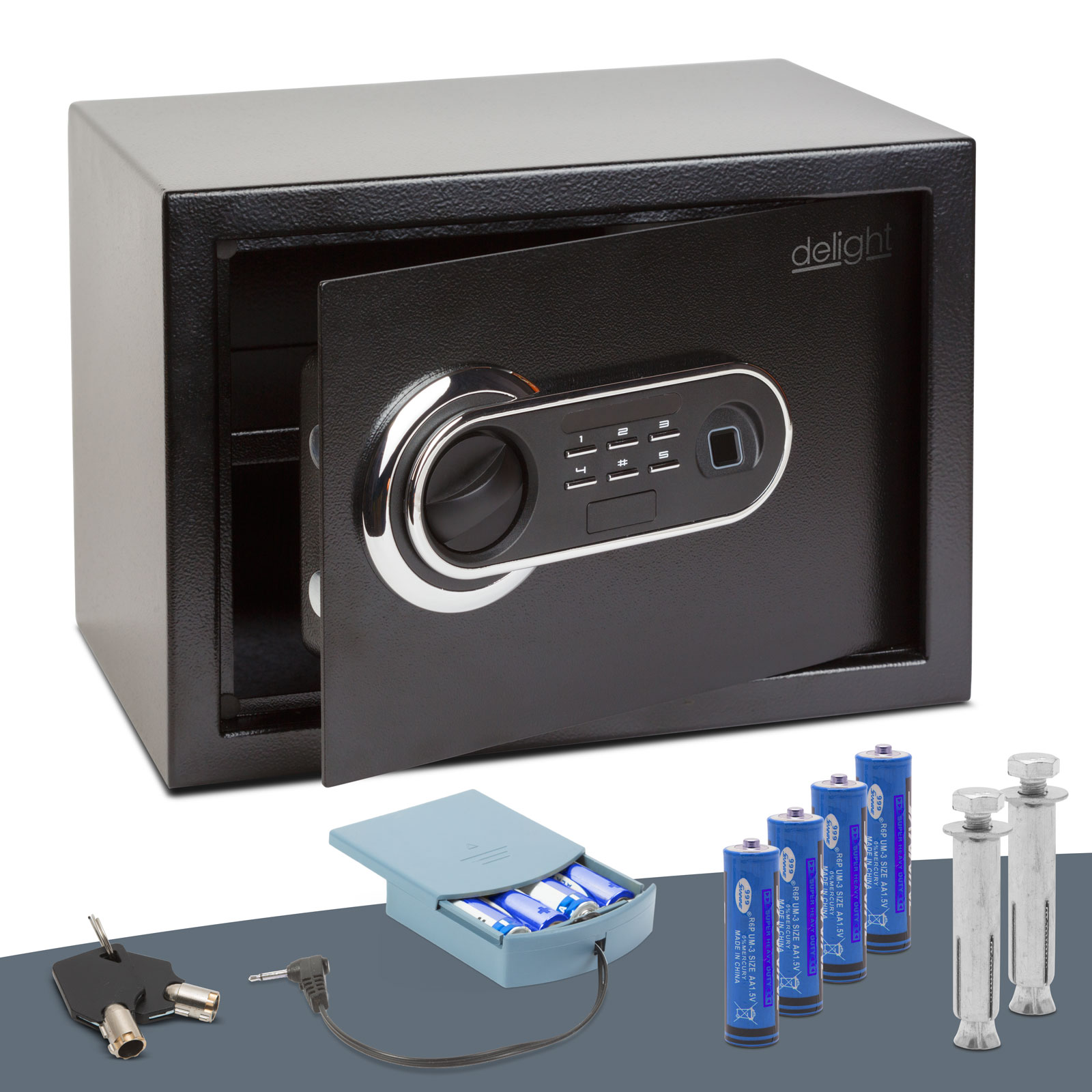 Afbeelding van Kluis - met Vingerscan / Vingerafdruk Scanner - Elektronisch - Cijferslot - 2 Noodsleutels - Externe