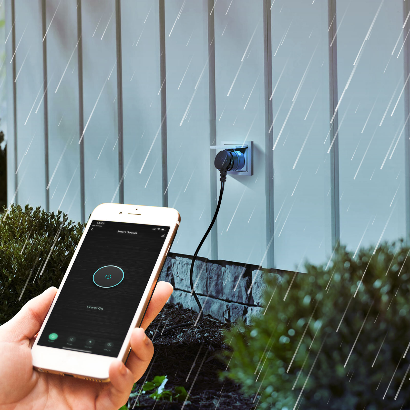 Afbeelding van Smart Wi-Fi, stopcontact voor buiten – IPX4 – Amazon Alexa, Google Home, Siri, IFTTT 1 Stuks