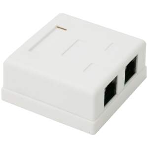 Afbeelding van Dubbele wandcontactdoos - dubbel, 8P8C UTP Cat.5 1 Stuks [05385] - 01 05385 web