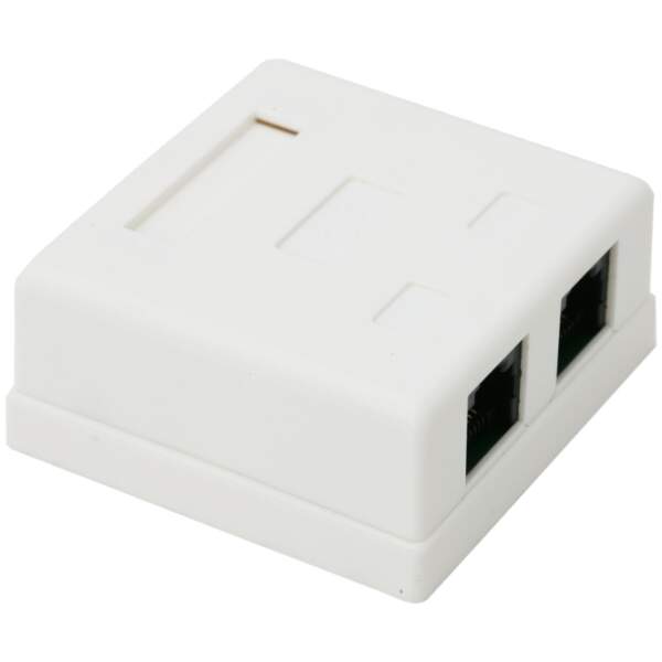 Afbeelding van Dubbele wandcontactdoos - dubbel, 8P8C UTP Cat.5 1 Stuks [05385] - 01 05385 web