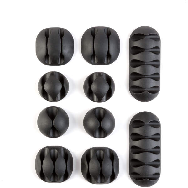 Afbeelding van Kabelbevestigingsset - zelfklevend - zwart - 10 stuks / verpakking 1 Stuks [05557] - 01 05557 web