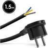 Afbeelding van Netstekker installeerbaar - met kunststof lipje - met 1,5 m kabel - 3 x 1,5 mm2 - zwart 1 Stuks [05942A] - 01