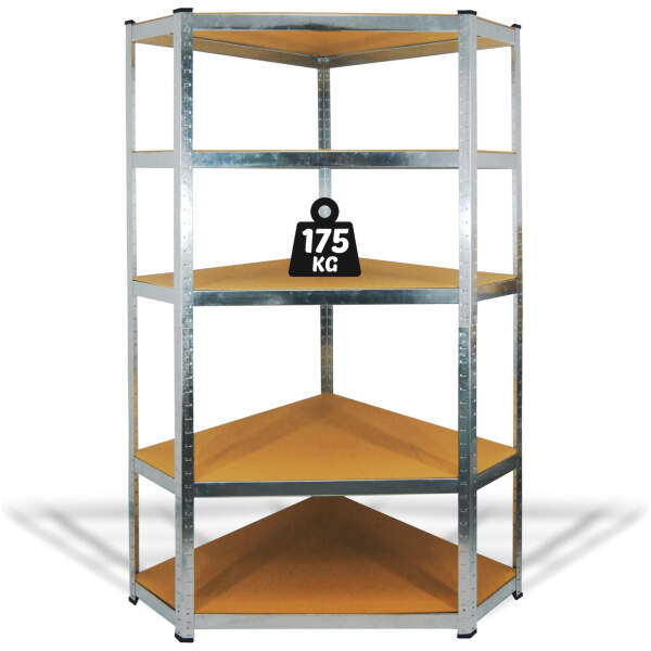 Afbeelding van Salgó plank - hoek - 5-laags - metaal - max. 175 kg - 180 x 90 x 30 cm 1 Stuks [10846] - 01 10846 web