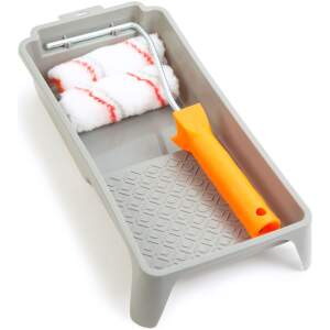 Afbeelding van Verfrollerset - 2 x 12 mm polyester + handvat, bak - 100 mm 1 Stuks [11180F] - 01 11180F web