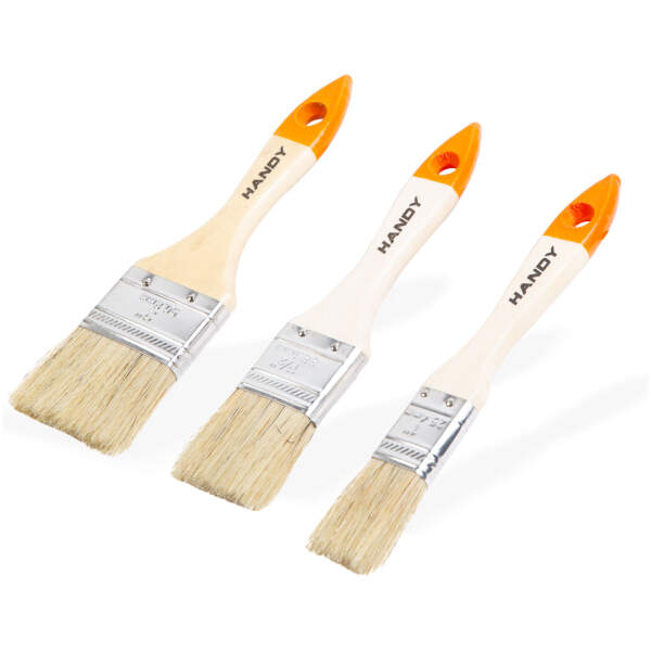 Afbeelding van Verfkwastenset - houten handvat - 3 stuks kwasten / verpakking 1 Stuks [11206Y] - 01 11206Y web
