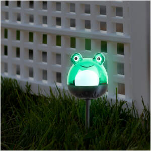 Afbeelding van LED-zonnelamp - kikker - koel wit - groen - 150 x 50 x 50 mm 1 Stuks [11240D] - 01 11240D web