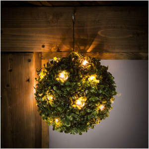 Afbeelding van Solar Buxus - hangbaar - 25 cm - 20 warm witte LED's 1 Stuks [11359] - 01 11359 web