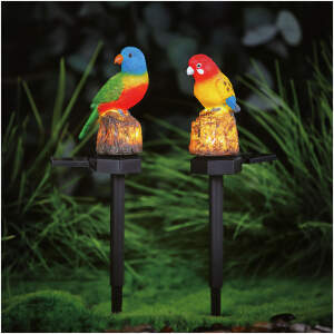 Afbeelding van Doorboorbare zonnedecoratie - papegaai - 1 warmwitte LED - 8 x 60 x 41 cm 1 Stuks [11426H] - 01 11426H web