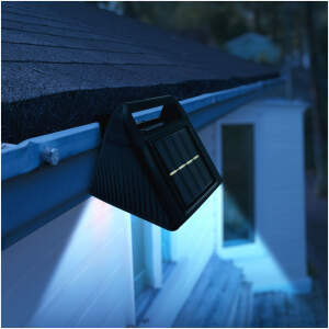 Afbeelding van Solar dakgootlamp - 6 koelwitte SMD LED's - zwart 1 Stuks [11443] - 01 11443 web