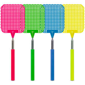 Afbeelding van Vliegenmepper - telescopisch - kunststof - 25 - 72 cm - 4 kleuren 1 Stuks [11462B] - 01 11462B web