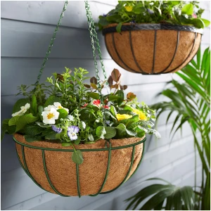 Afbeelding van Hangende metalen mand - voor het bevestigen van bloempotten - 25 cm - groen 1 Stuks [11566B] - 01 11566B web