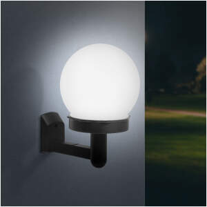 Afbeelding van LED-zonnewandlamp - koel wit - zwart - kunststof 1 Stuks [11710] - 01 11710 web