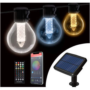 Afbeelding van Slimme zonne-lichtsnoer - 15 witte LED's - instelbare kleurtemperatuur - 7,5 m - Bluetooth 1 Stuks