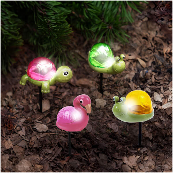 Afbeelding van Solar - schildpad, flamingo, slak - witte LED - 10 x 6 x 15 cm 1 Stuks [11751] - 01 11751 web
