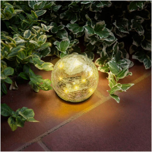 Afbeelding van Solar glazen bol - 10 cm - 10 warmwitte LED's 1 Stuks [11760A] - 01 11760A web