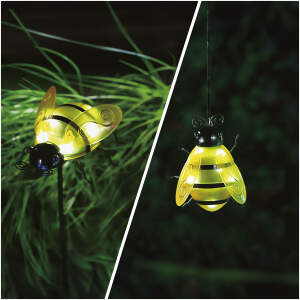 Afbeelding van Solar lantaarn - bij - doorprikbaar / klembaar - geel - 15 x 7 x 16 cm - 6 LED's 1 Stuks [11771B] - 01