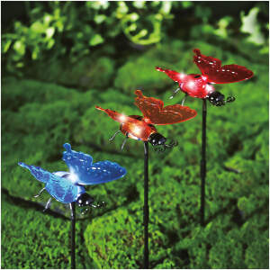 Afbeelding van Solar lantaarn - klem / hangend - vlinder - meervoudig - 12 x 6 x 21,5 cm - 4 LED 1 Stuks [11772] - 01 11772