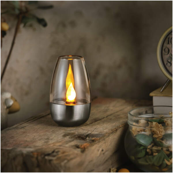 Afbeelding van Solarlamp - kaars - vlameffect - 1 warmwitte LED - 6 x 9 cm 1 Stuks [11776] - 01 11776 web