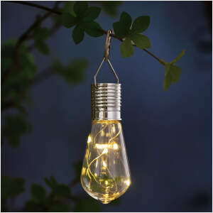 Afbeelding van Hangende solarlamp - gloeilamp - 4 warmwitte LED's - 4,7 x 11 cm 1 Stuks [11777] - 01 11777 web