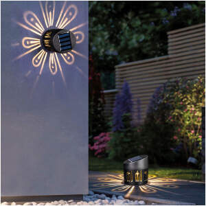 Afbeelding van Decoratieve lamp op zonne-energie - wand / staand - 8 x 9 cm - 1 warmwitte SMD LED 1 Stuks [11784] - 01 11784