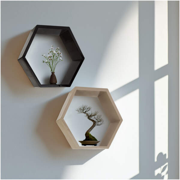 Afbeelding van Wandplank - 6 schuin - 29 x 25 cm - 4 soorten 1 Stuks [11875] - 01 11875 web