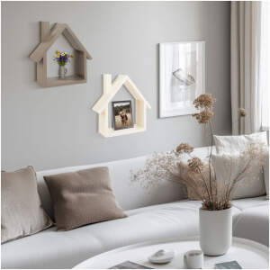 Afbeelding van Wanddecoratie - huis - 24 x 24 cm - 4 soorten 1 Stuks [11886] - 01 11886 web