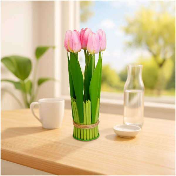 Afbeelding van Kunstplant decoratie - tulp - roze - 26 x 6,5 cm 1 Stuks [11897C] - 01 11897C web