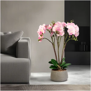 Afbeelding van Kunstplant decoratie - orchidee - roze - 58 cm 1 Stuks [11900A] - 01 11900A web