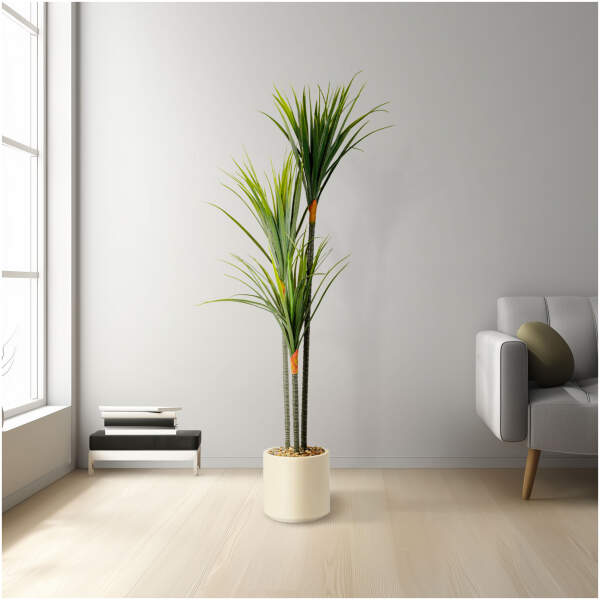 Afbeelding van Kunstplant Decoratie - Dracaena Marginata - Groen - 1,2 m 1 Stuks [11903] - 01 11903 web