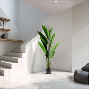 Afbeelding van Kunstplantdecoratie - Bananenbladboom - Groen - 1,6 m 1 Stuks [11905B] - 01 11905B web