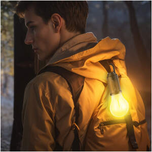 Afbeelding van Hangende solarlamp - gloeilampvorm - USB-C - 100 lumen - 400 mAh 1 Stuks [18585] - 01 18585 web