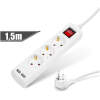 Afbeelding van Stekkerdoos 3-voudig - 3 x 1,5 mm - 1,5 m - met 2 x USB - met schakelaar 1 Stuks [20221U] - 01 20221U web 1