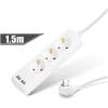 Afbeelding van Stekkerdoos 3-voudig - 3 x 1,5 mm² - 1,5 m - met 2 x USB 1 Stuks [20201U] - 01 20221U web