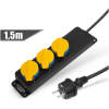 Afbeelding van Buitenstekkerdoos met deksel - 1,5 m - 3 x 230V - 3 x 1,5 mm2 - IP44 1 Stuks [20223C] - 01 20223C web