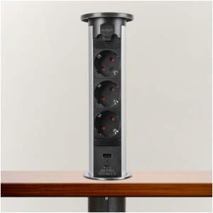 Afbeelding van Pop-up stopcontact - zilver 1 Stuks [20451S] - 01 20451S web