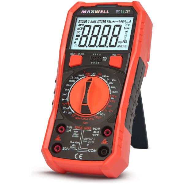 Afbeelding van Digitale multimeter - (TRUE RMS) - met temperatuurmeting 1 Stuks [25201] - 01 25201 web