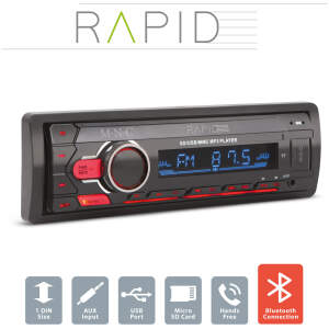 Afbeelding van Autoradio "Rapid" - 1 DIN - 4 x 50 W - BT - MP3 - AUX - SD - USB 1 Stuks [39750] - 01 39750 web