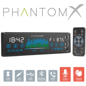 Afbeelding van Autoradio "PhantomX" - 1 DIN - 4 x 50 W - gebarenbediening - BT - MP3 - AUX - USB 1 Stuks [39752] -