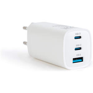 Afbeelding van Netwerkadapter USB + Type-C PD45W met snelladen - wit 1 Stuks [55060] - 01 55060 web