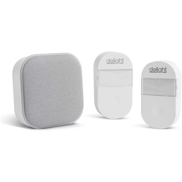 Afbeelding van 2-in-1 draadloze deurbel en nachtlampje - Kinetisch - 2 Buiten - Wit 1 Stuks [55346WH-2] - 01 55346WH 2 web