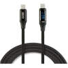 Afbeelding van Datakabel - Type-C / Type-C - met vermogensweergave - zwart - 1 m - 3 A - 60 W 1 Stuks [55552BK-1] - 01