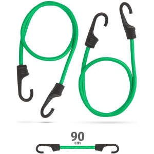Afbeelding van Professionele bungee-koordset - groen - 90 cm x 8 mm - 2 stuks / verpakking 1 Stuks [55761C] - 01 55761C web