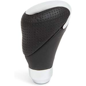 Afbeelding van Universele lederen versnellingspookknop - chroom / zwart 1 Stuks [55790B] - 01 55790B web