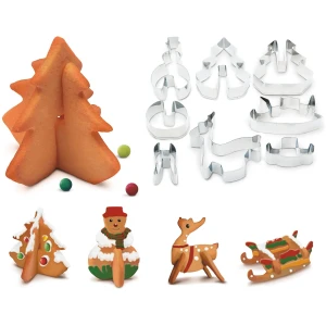 Afbeelding van Koekjesvorm - 3D dennenboom, sneeuwpop 1 Stuks [55990B] - 01 55990B web