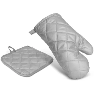 Afbeelding van Keukenhandschoen en pannenlap set - 25 cm - grijs 1 Stuks [56051D] - 01 56051D web