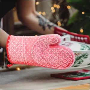 Afbeelding van Pannenlap handschoen met siliconen hoes - 29,5 x 18,5 cm - rood 1 Stuks [56051G] - 01 56051G web