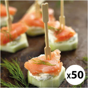 Afbeelding van Bamboe snackstokjes - 9 cm - 50 stuks / verpakking 1 Stuks [56261] - 01 56261 web
