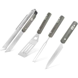 Afbeelding van BBQ gereedschapsset - 4-delig - met houten handvat, in tas 1 Stuks [56304C] - 01 56304C web